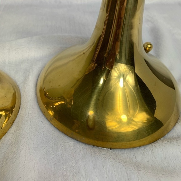 VINTAGE DECRORATIVE CRAFTS  BRASS CANDLE HOLDERS - Picture 6 of 14